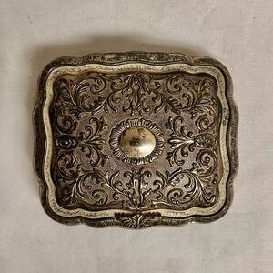 Vintage Ornate Silver-plated Large Jewelry Box Trinket Box Decorative Box